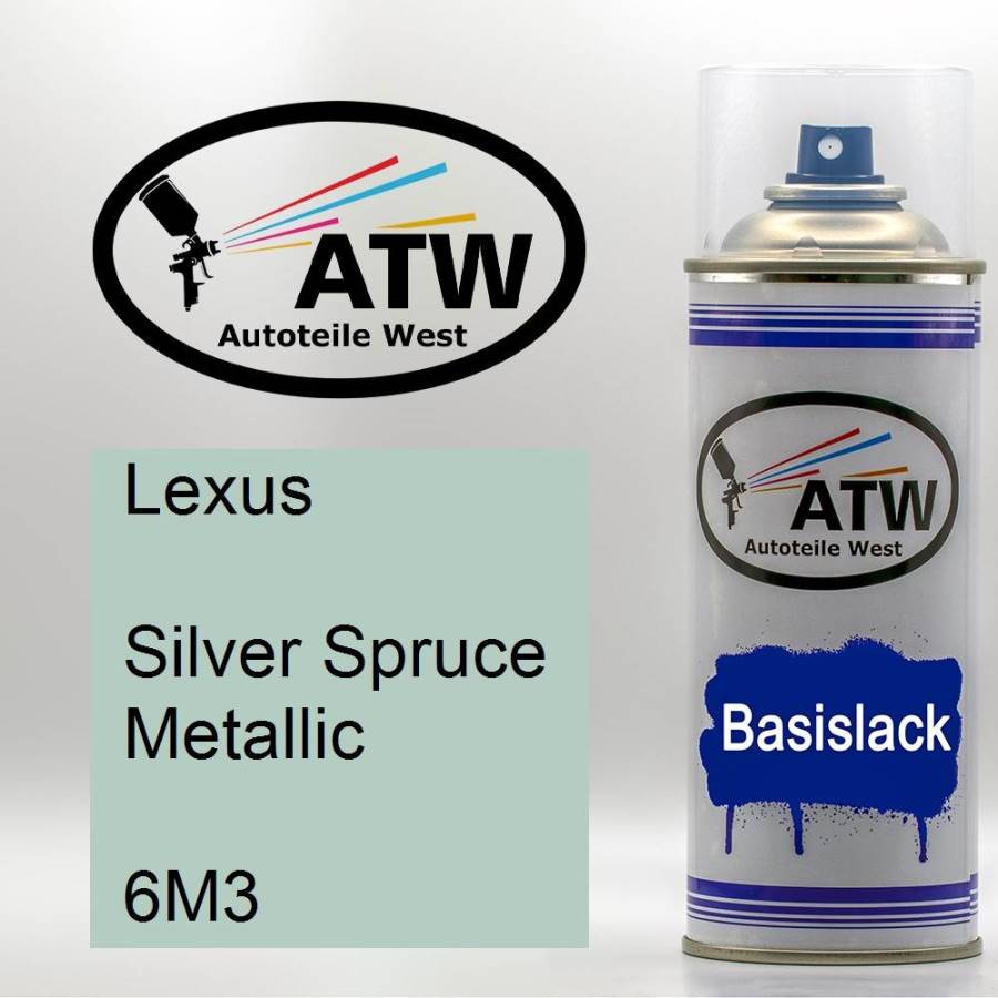Lexus, Silver Spruce Metallic, 6M3: 400ml Sprühdose, von ATW Autoteile West.